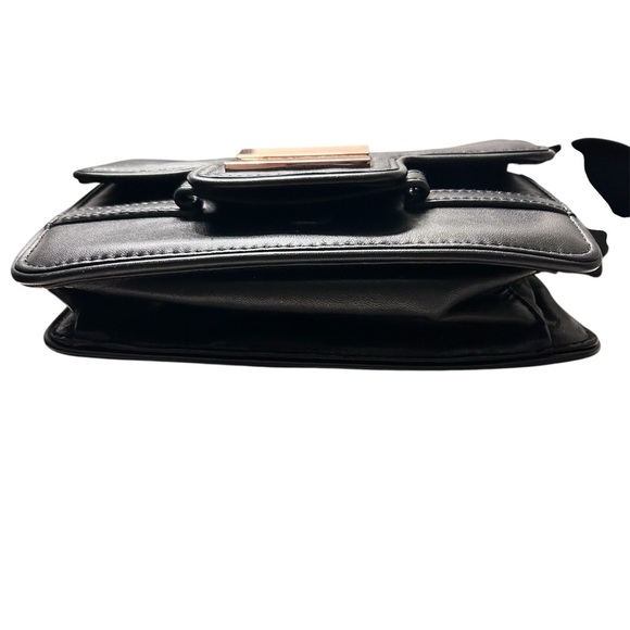 Z Spoke by Zac Posen Black Leather Top Handle Bag with Rose Gold hardware - Picture 3 of 6